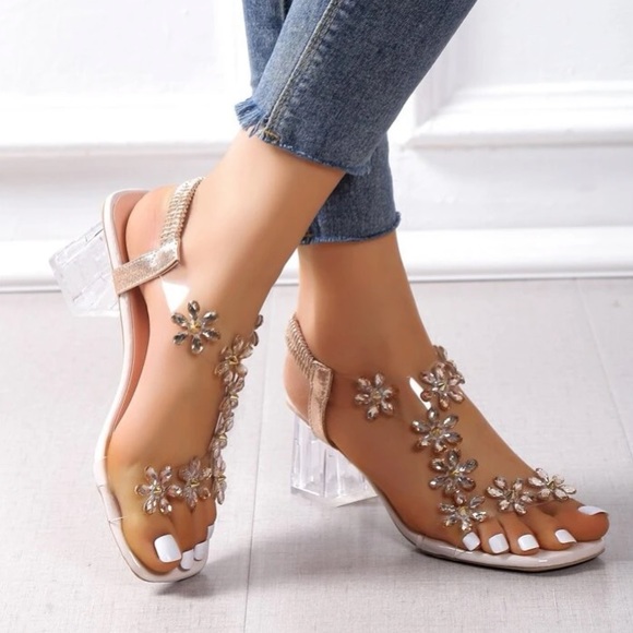 Rhinestone Slingback Sandals. - Picture 4 of 12